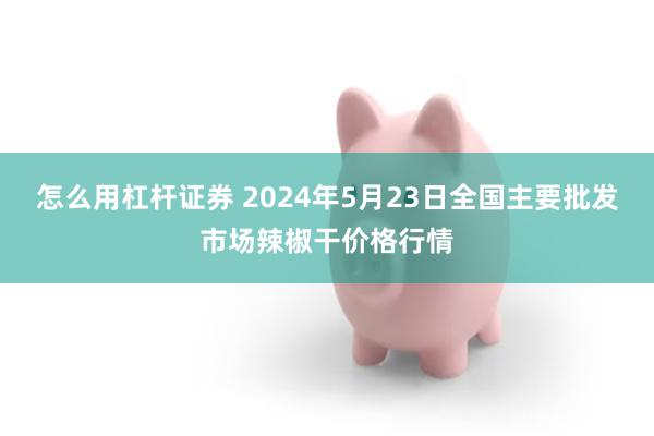 怎么用杠杆证券 2024年5月23日全国主要批发市场辣椒干价格行情