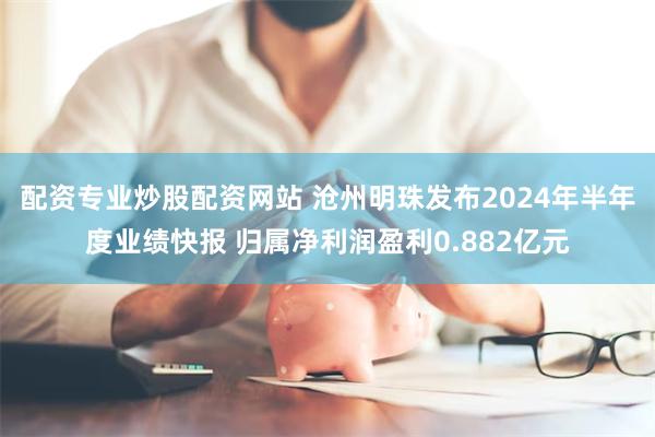 配资专业炒股配资网站 沧州明珠发布2024年半年度业绩快报 归属净利润盈利0.882亿元