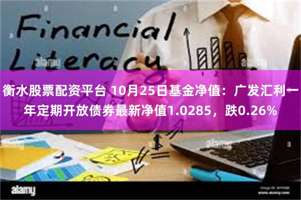 衡水股票配资平台 10月25日基金净值：广发汇利一年定期开放债券最新净值1.0285，跌0.26%