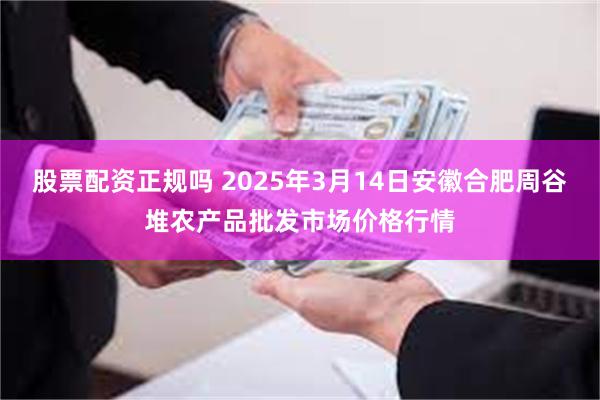 股票配资正规吗 2025年3月14日安徽合肥周谷堆农产品批发市场价格行情